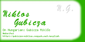 miklos gubicza business card