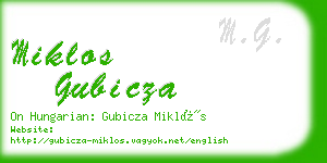 miklos gubicza business card